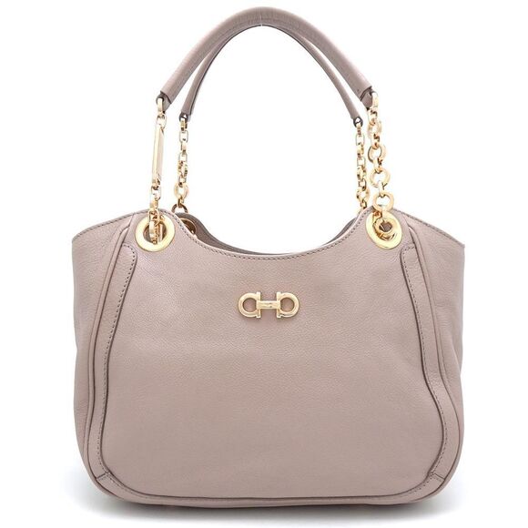 SALVATORE FERRAGAMO Beige Leather Tote Bag - Picture 1 of 10